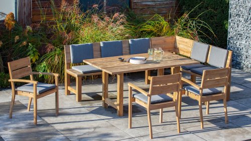niehoff teakhouten hoeklounge unit